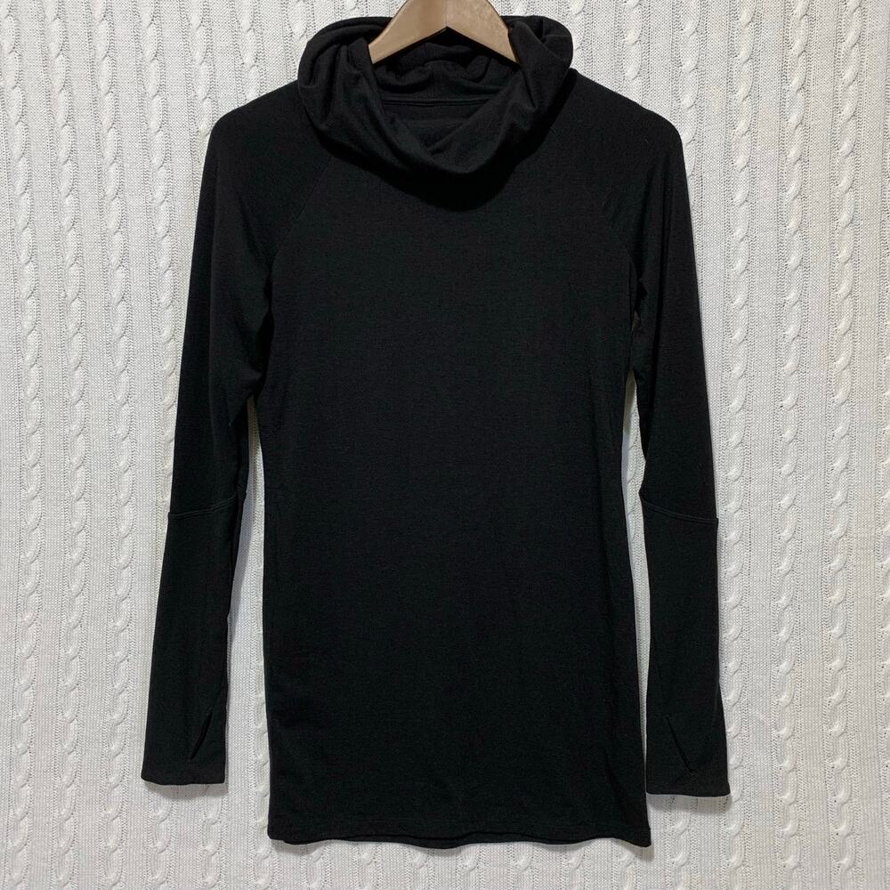 Athleta Black Cowl Neck Long Sleeve Pullover Athletic Casual Women’s XS